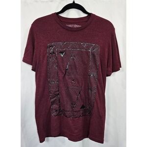 Eighty Eight Mens M‎ T-Shirt Maroon King of Diamonds Graphic Tee Short Sleeve